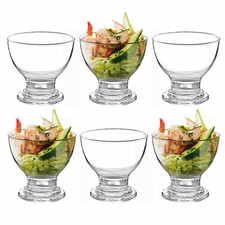 6 x Glass Prawn Cocktail Bowls Appetizer Starter Serving Stemmed Dishes Delight