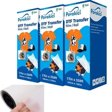Local pickup 3 Rolls 17 x 328 FT Premium DTF Pet Film Roll Warm Peel Single Side