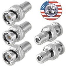 Sikker 5 BNC Male to RCA Female Coax RG59 Cable Connector Converter Adapter
