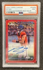 2024 Topps Chrome Bo Nix Rookie RED WAVE Variation On Card Auto 2/5 PSA 9
