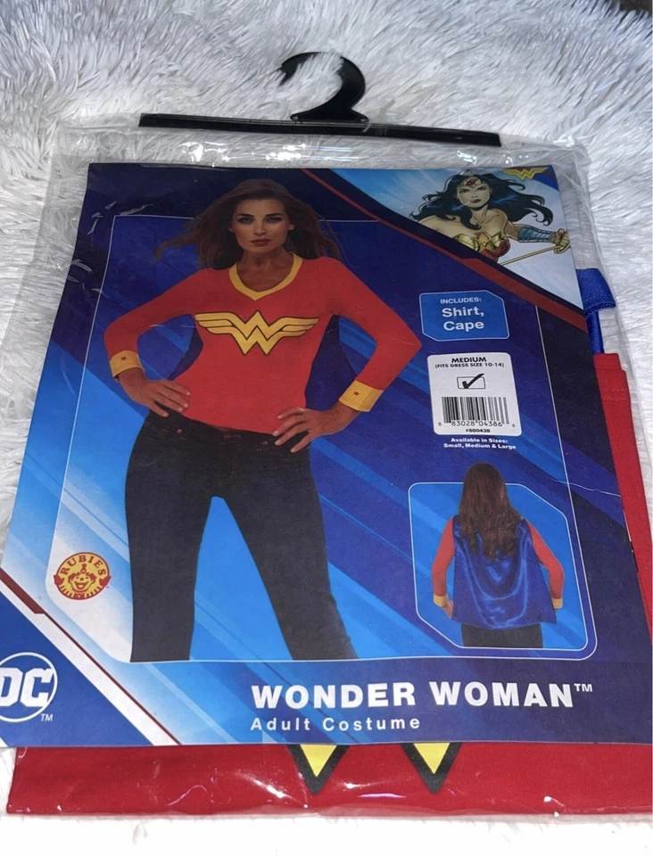 Disfraz Mujer Adulta Mujer Maravilla Talla Mediana Con Capa y Camisa Vestido Talla 10-14 Foto 2 de 3