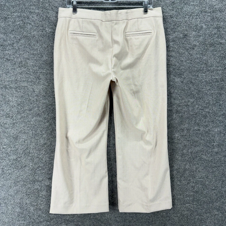 Express Dress Pants Women 10 Beigee Mid Rise Pleated Straight Editor Pockets - Image 2 of 4