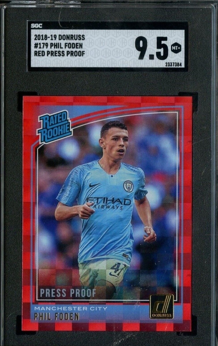 2018-19 Donruss Soccer Red Press Proof #179 Phil Foden RC 2018-19 Donruss Soccer Red Press Proof #179 Phil Foden RC