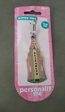 ELIZABETH Pink Name Tag Bag/Zipper Pull - NEW - 3" Long