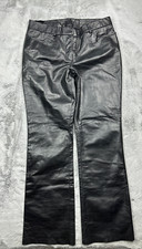 Express Pants Womans 9/10 Black Boot Cut Genuine Leather Biker Y2K