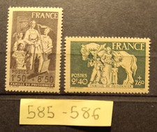 timbres france neufs** année 1943 n°585 586
