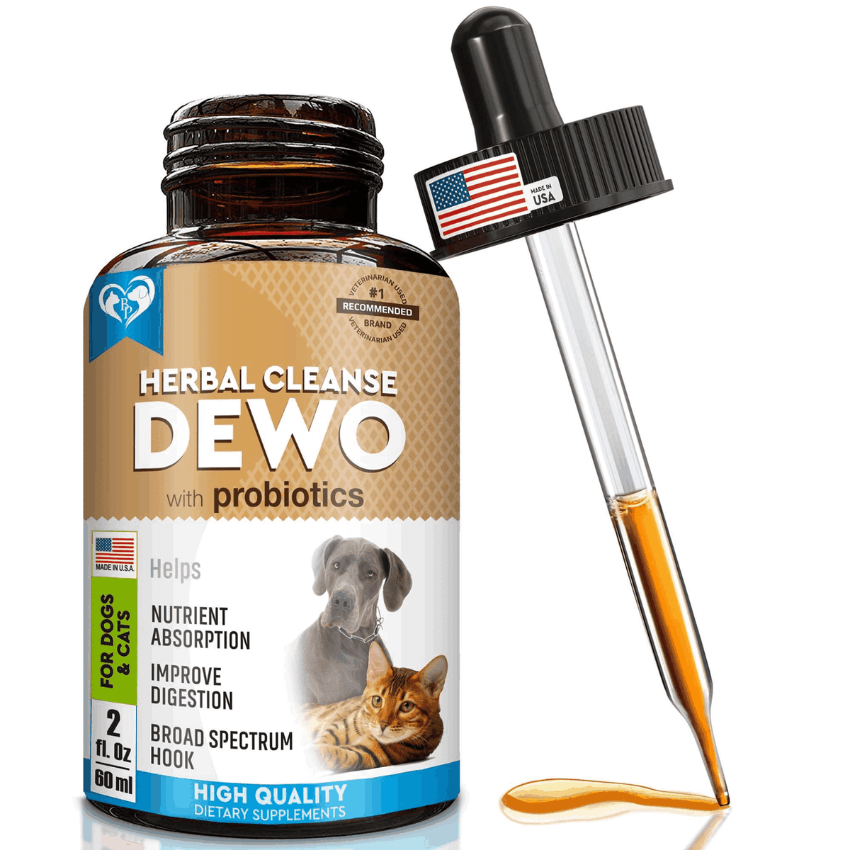 Cats Dogs Natural Worm Treatment with Probiotic Liquid Herbal Medicine Daily Use eBay