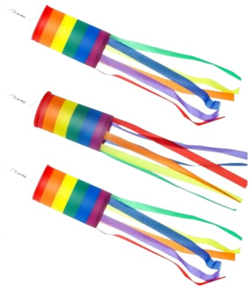 3 Pezzi Bandiera Del Parabrezza Arcobaleno?Manica a Vento Colonna Arcobaleno?pal