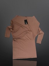 Fashion Nova come and chill mini dress color brown size M.