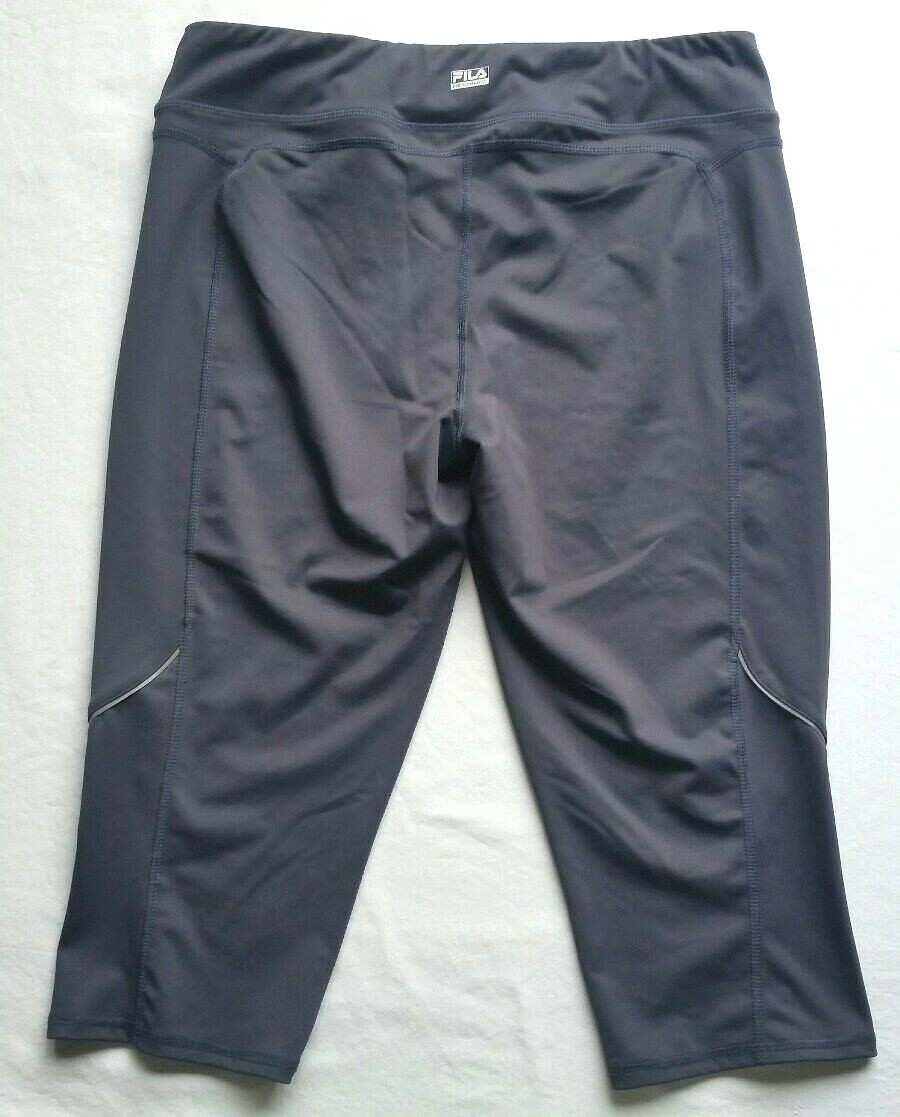 Fila Sport Capris Donna Taglia M Grigio Antracite Bici Esercizio Atletico