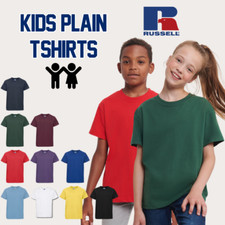 Kids Athletic Summer  T-shirts Boys Girls Childrens Russell Tee for Kids J180B