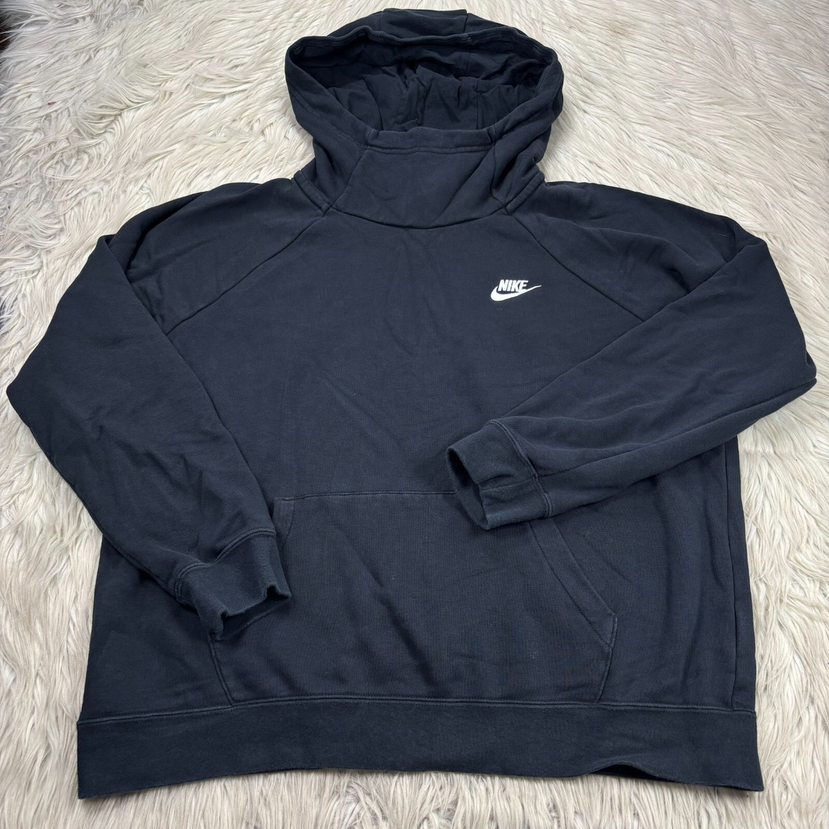 nike funnel neck hoodie black