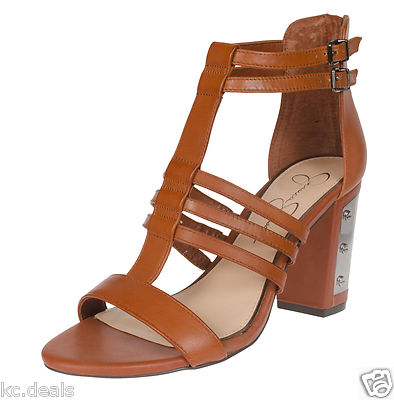 JESSICA SIMPSON JENNISIN LUGGAGE ANKLE STRAP ZIPPER SANDAL MULTISIZE AS174 