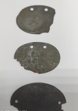 Soldier's ID Tags (5 Bttr., 6 Bttr., empty) WWI original Germany