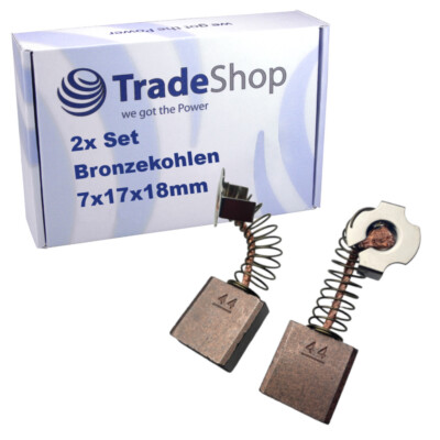 2x Bronzekohlen Kohlebürsten 7 x 17 x 18mm für Dongcheng S1M-FF-180A/FF-230A