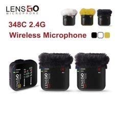 LENSGO 348C 2.4Ghz Wireless Lavalier Microphone for Smartphone Camera Recording