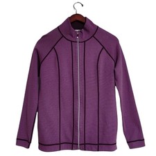 Kirkland Size Medium Reversible Purple Full Zip Slim Fit Athletic Jacket