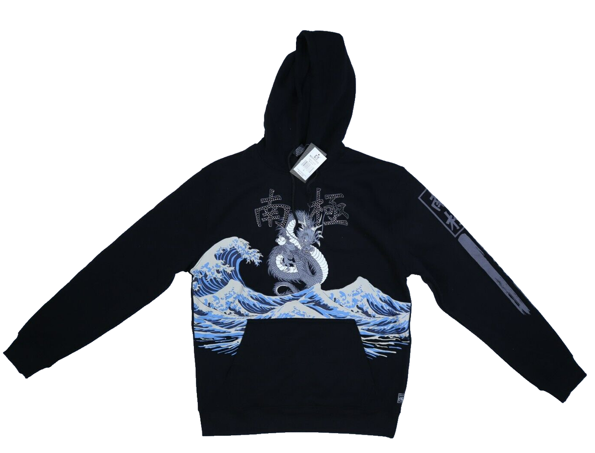 Southpole Dragon Rhinestone Embellished Japanese Anime Hoodie