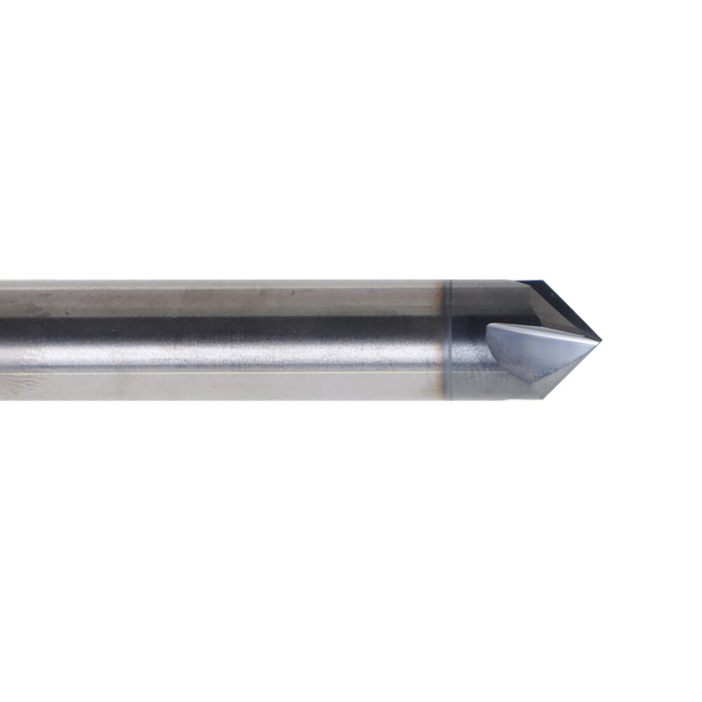 Feeds And Speeds Carbide Chamfer Mill Double End - 3/8" 4 Flute 90° AlTiN Coated 3/8 Shank Chamfer Tool
