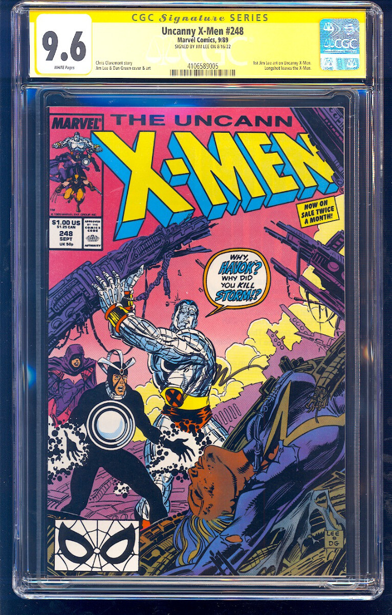 Uncanny X-Men #248 SS CGC 9.6 Jim Lee Signature Series 1989