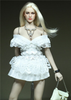 Phicen 1/6 Scale Clothes White Snow Lotus Mesh Dress Model for 12'' Female Figure