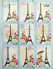 9 Paris Style Handmade Pocket Letter Cards Scrapbooks Junk Journals Crafts