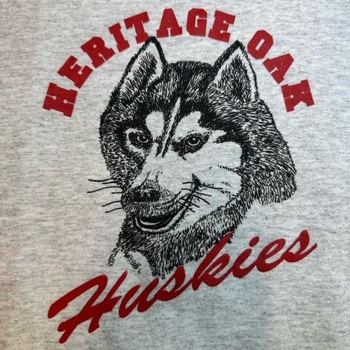 Vintage 90s Crewneck Sweatshirt Heritage Oak Huskies YOUTH SIZE * - Picture 15 of 19
