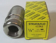 STRATAFLO 1/2" No. 02395 Check Valve 400 PSI Rubber Poppet - NEW