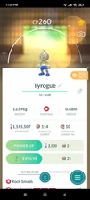 Pokemon Shiny Tyrogue  - TRA'DE 1 mill Dust Unregistered Shiny - Description