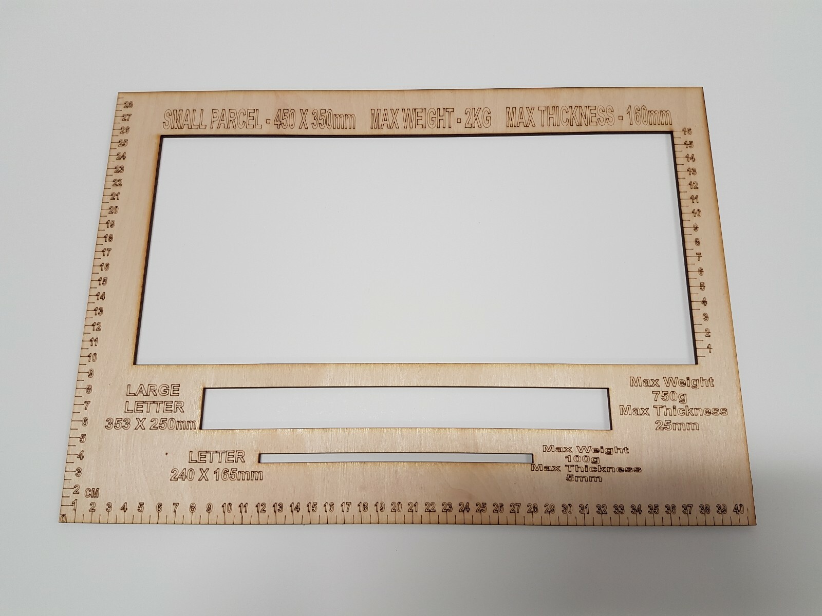 Parcel Ruler Royal Mail PPI Size Guide Small Large Letter Small Parcel Ruler Free ...