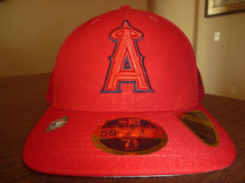 LOS ANGELES ANGELS NEW ERA 59FIFTY ON FIELD BP LOW PROFILE RED FITTED HAT 7 5/8