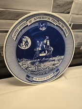 Placa vintage Lund & Clauson Copenhagen First on The Moon Apolo 11 1969