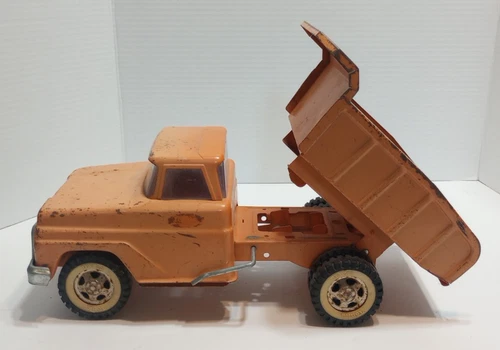 Vtg 60's Tonka Dump Truck, yellow pressed steel
