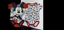 Disney Baby Mickey Mouse Lot of 2 ShortSleeve Bodysuits Size 0-3 N31