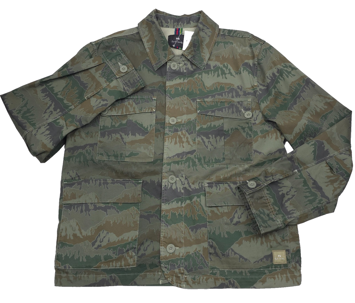 希少☆ Paul Smith Collection ミリタリージャケット L PS Paul Smith Mountain Camo Field Jacket Mens XL Greyish Green