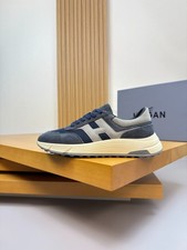 Zapatillas unisex Hogan Hyperlight azul gris 36-45 malla de gamuza originales