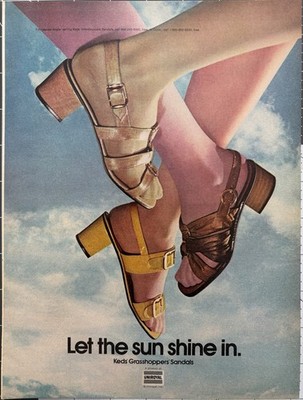 1972 Keds Grasshoppers Original Vintage Advertisement Sandals Shoes Print Ad