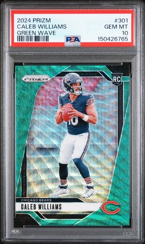 Caleb Williams PSA 10 Green Wave Prizm (RC) 2024 Panini Prizm Rookies #301 BEARS