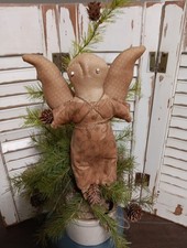 Primitive Folk Art  Cupboard Prairie Doll Angel Ornament 