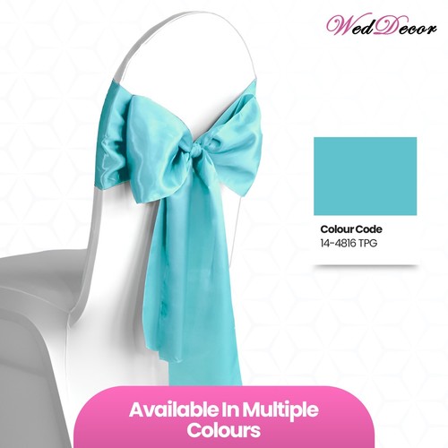 Satin Chair Sashes for Wedding Wider Fuller Bows Sash Banquet Event Decor Party - Picture 284 of 301