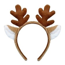 Reindeer Antlers Headband - Fluffy Deer Ears for Christmas  Cosplay Fun