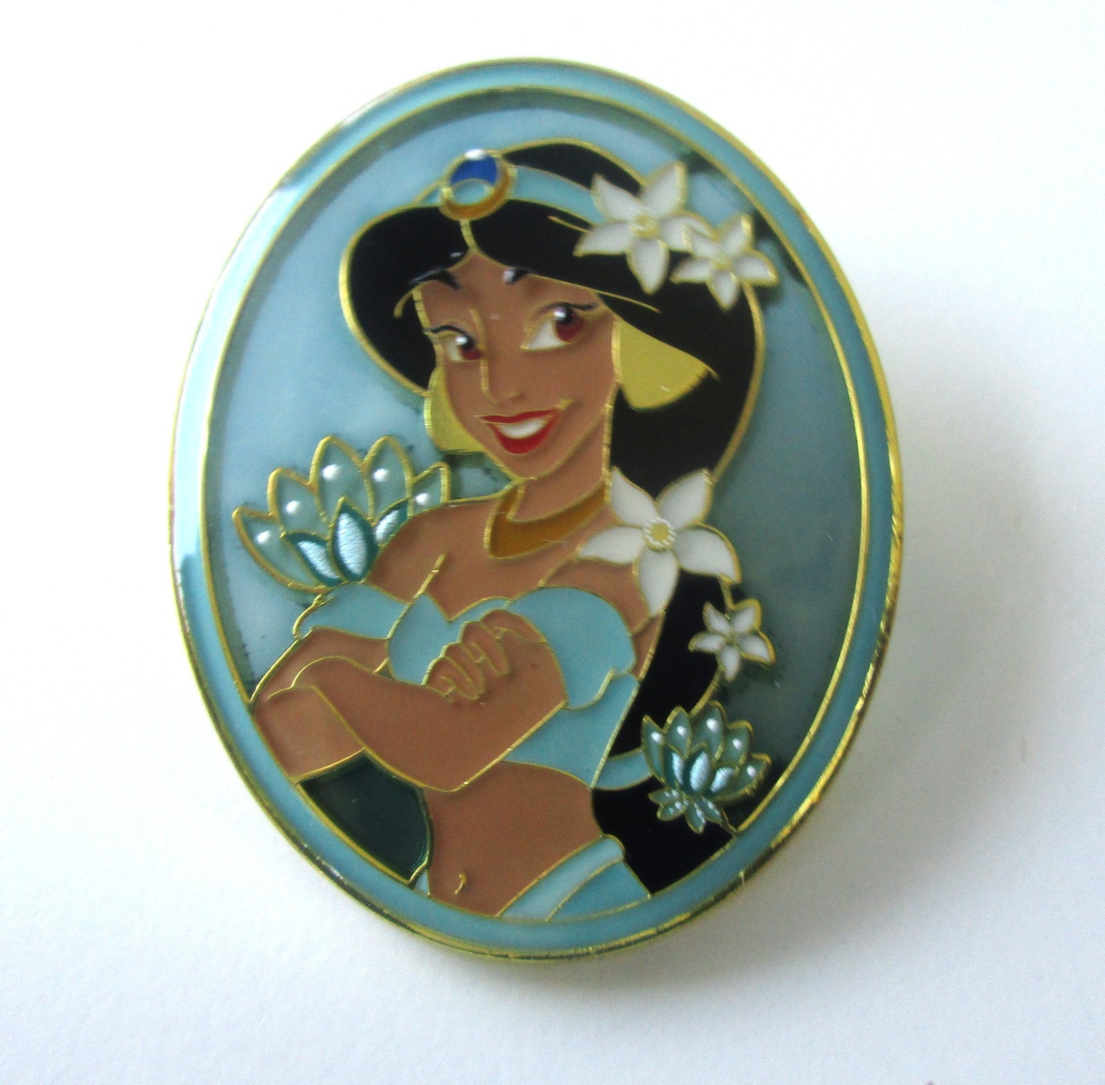 Disney Pin PRINCESS JASMAINE FLORAL PORTRAIT stained glass ALADDIN 2024