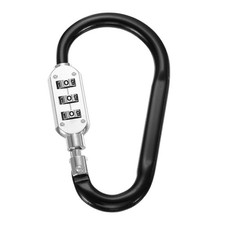 4.3 Inch Length Combination Locks, 3 Dial Digit Combo D-Ring Locking, Black