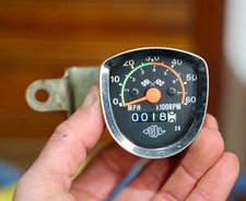 Vintage Muscle Bike Speedometer Checkered Flag for Schwinn Stingray Sears Murray