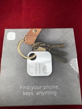 Untested TILE - BLUETOOTH ITEM TRACKER WHITE T1003 APPLE AND ANDROID