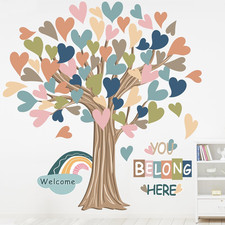 Classroom Tree Bulletin Board Decorations Boho Heart Tree Paper Cutouts You Belo