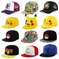 POKEMON Pikachu Plush with Ears Snapback Baseball Cap, Unisex, Yellow/Black