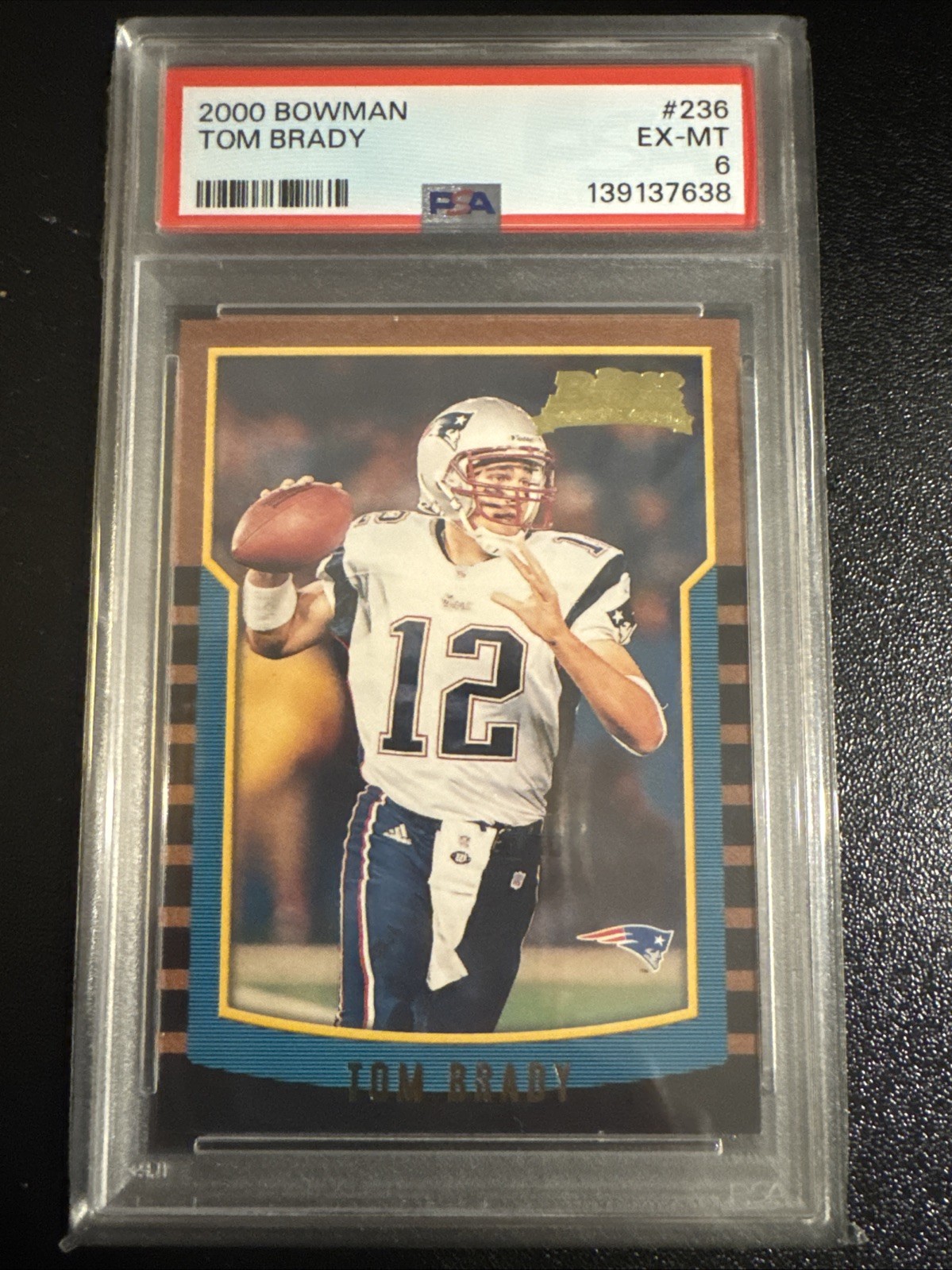 2000 Bowman Tom Brady #236 (RC) - Great Looking Display Card   🔥 🔥