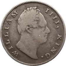 1835 One Rupee British India Coin William IV Silver Calcutta Mint (MO4354-)