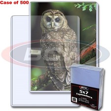 500 BCW 5 x 7 Rigid Plastic Photo Topload Holders 5x7 hard protectors toploaders
